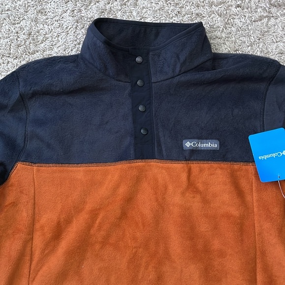 NWT Mens Columbia Steens Mountain Half Snap Warm Copper/Black Fleece Jacket Sz M - Picture 4 of 11